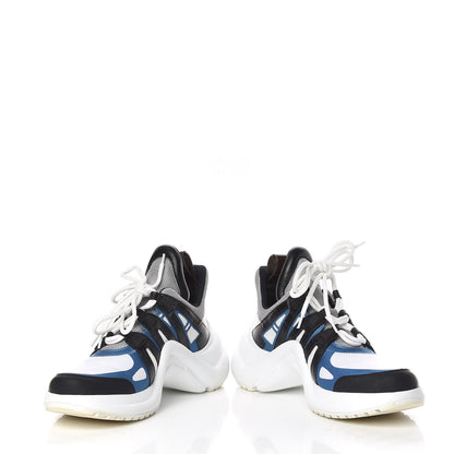 Louis Vuitton Calfskin Technical Nylon LV Archlight Sneakers 40 Blue Black Gris 5 of 16