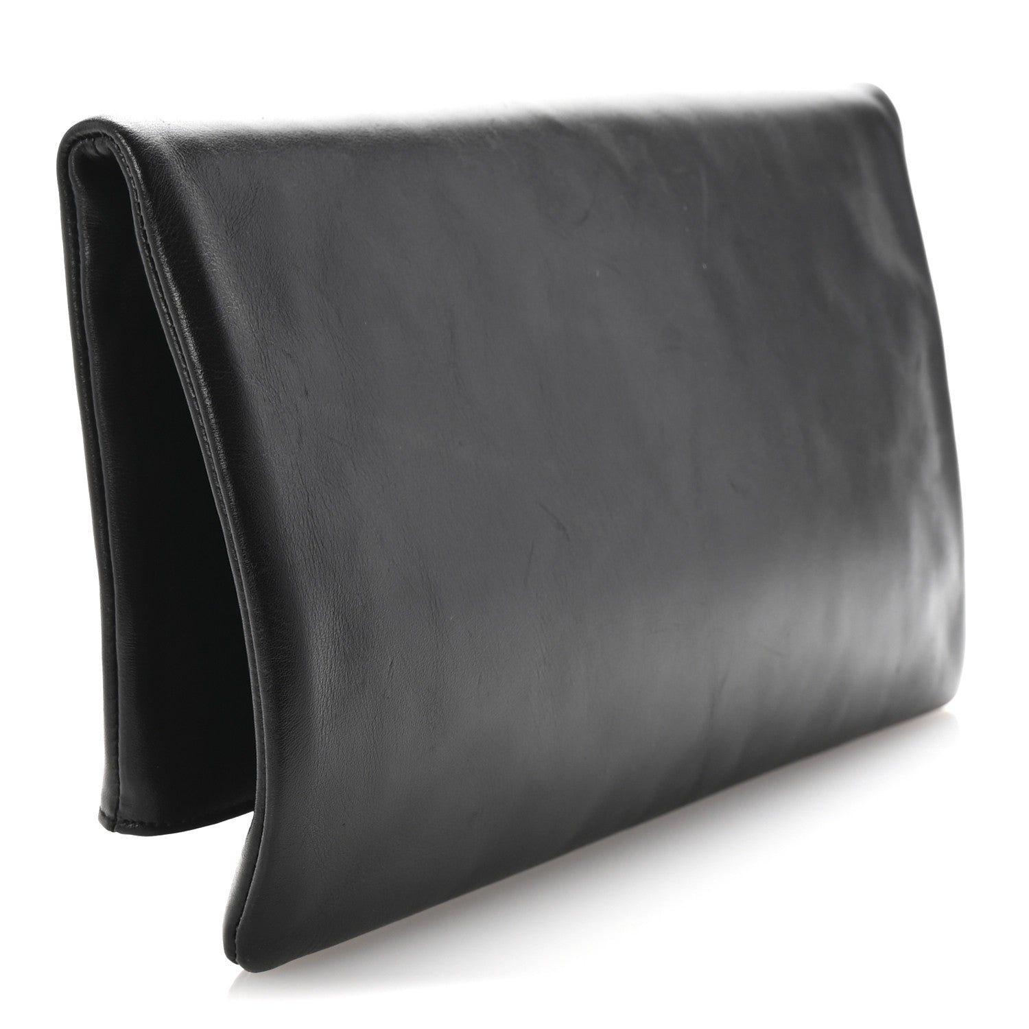 Saint Laurent Smooth Calfskin Letters Fold-Over Clutch Black 3 of 6