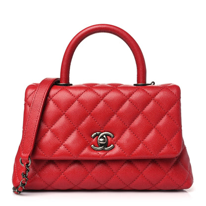 Chanel Caviar Quilted Mini Coco Handle Flap Red 1 of 10