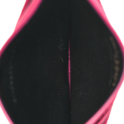 Saint Laurent Grain De Poudre Matelasse Chevron Monogram Credit Card Case Fresh Fuxia 5 of 8