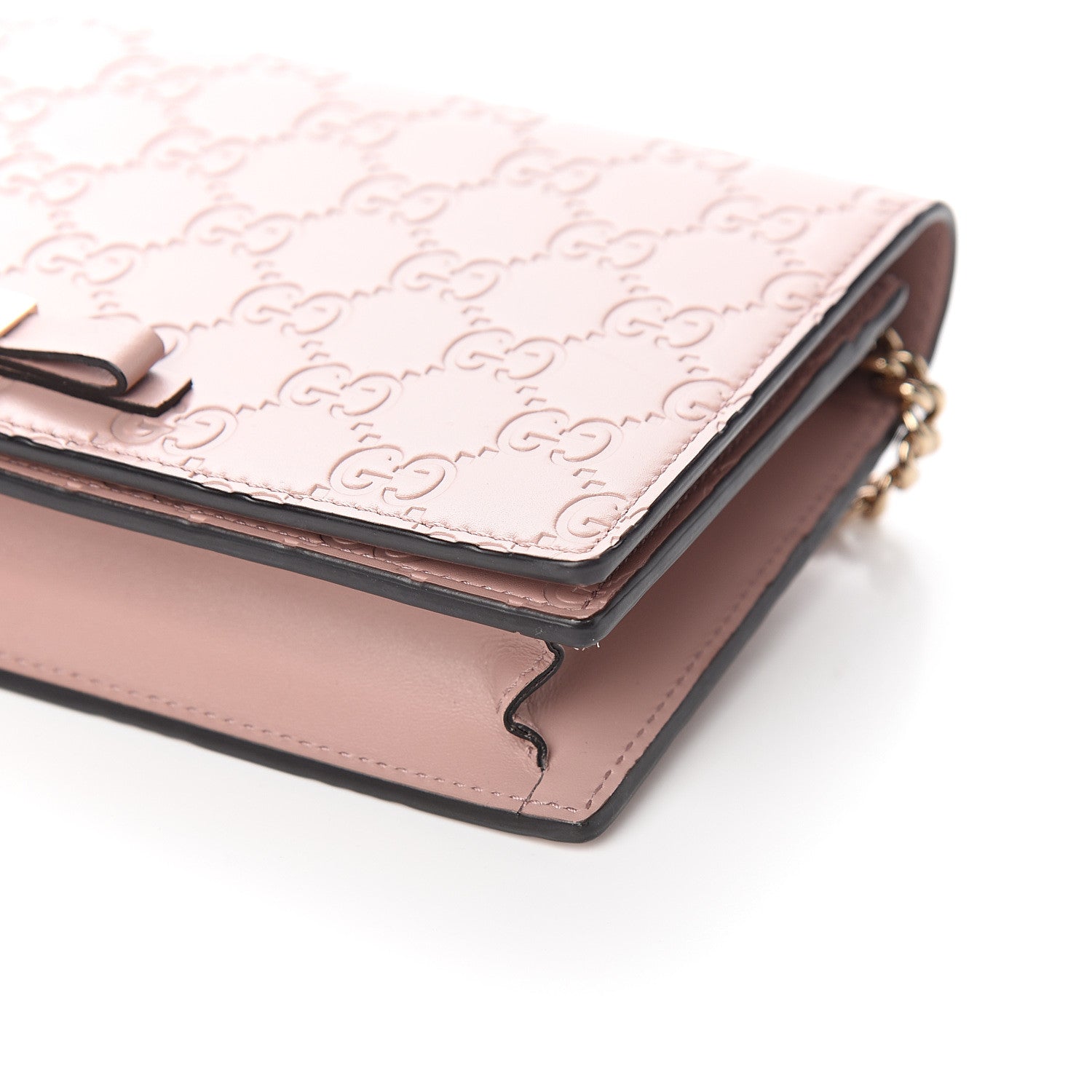 Gucci Guccissima Signature Bowy Chain Wallet Dark Cipria 7 of 8