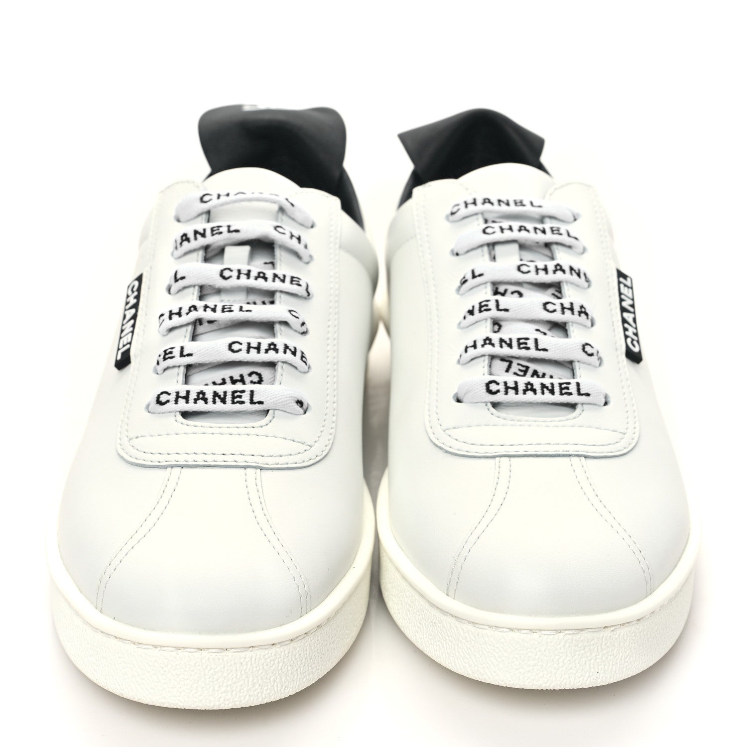 Chanel Calfskin Womens CC Sneakers 38.5 White 2 of 8