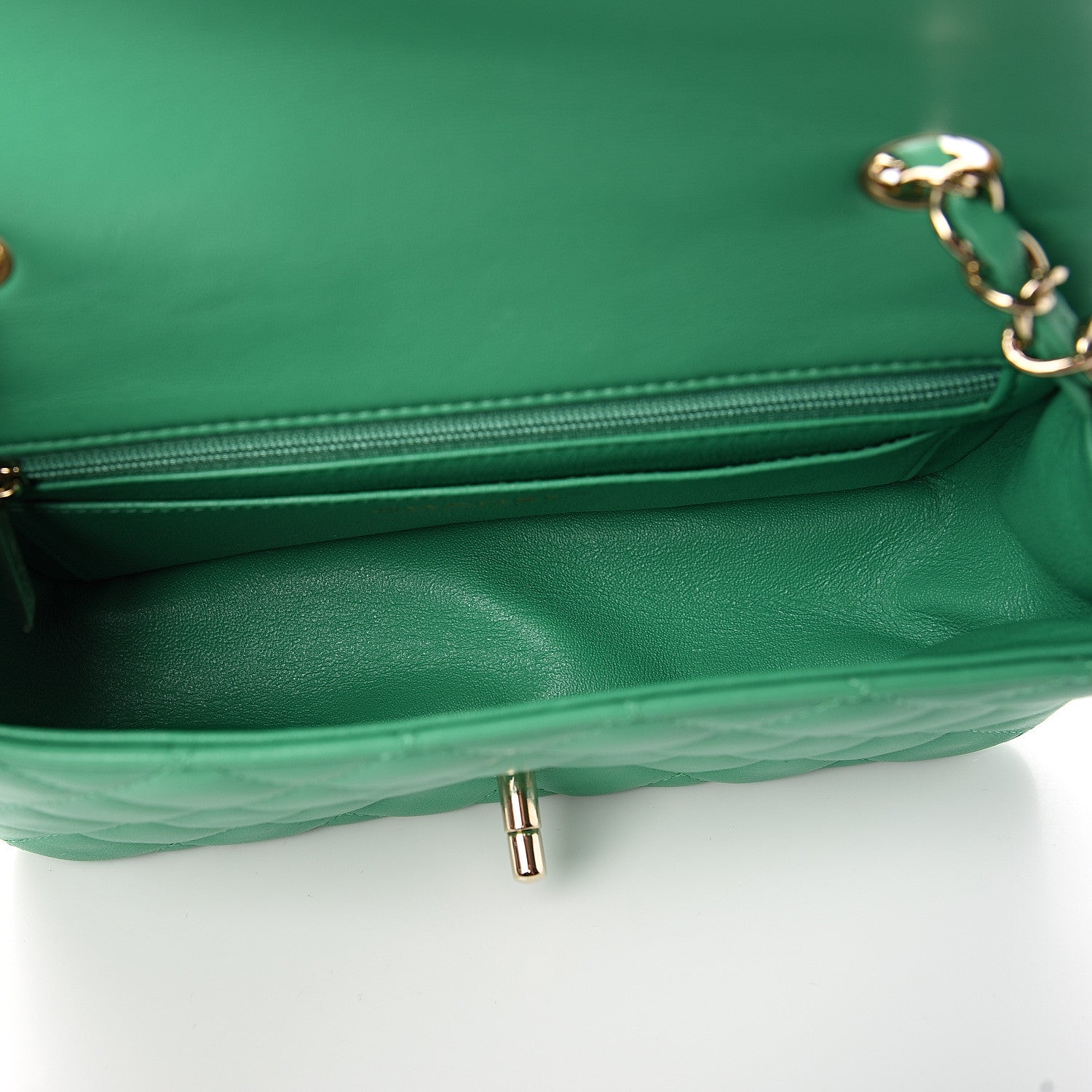 Chanel Lambskin Quilted Mini Rectangular Flap Green 4 of 10