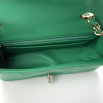 Chanel Lambskin Quilted Mini Rectangular Flap Green 4 of 10