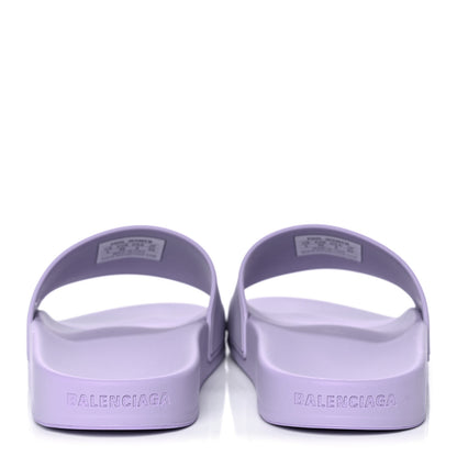 Balenciaga Rubber BB Womens Pool Slide Sandals 38 Lilac 5 of 9