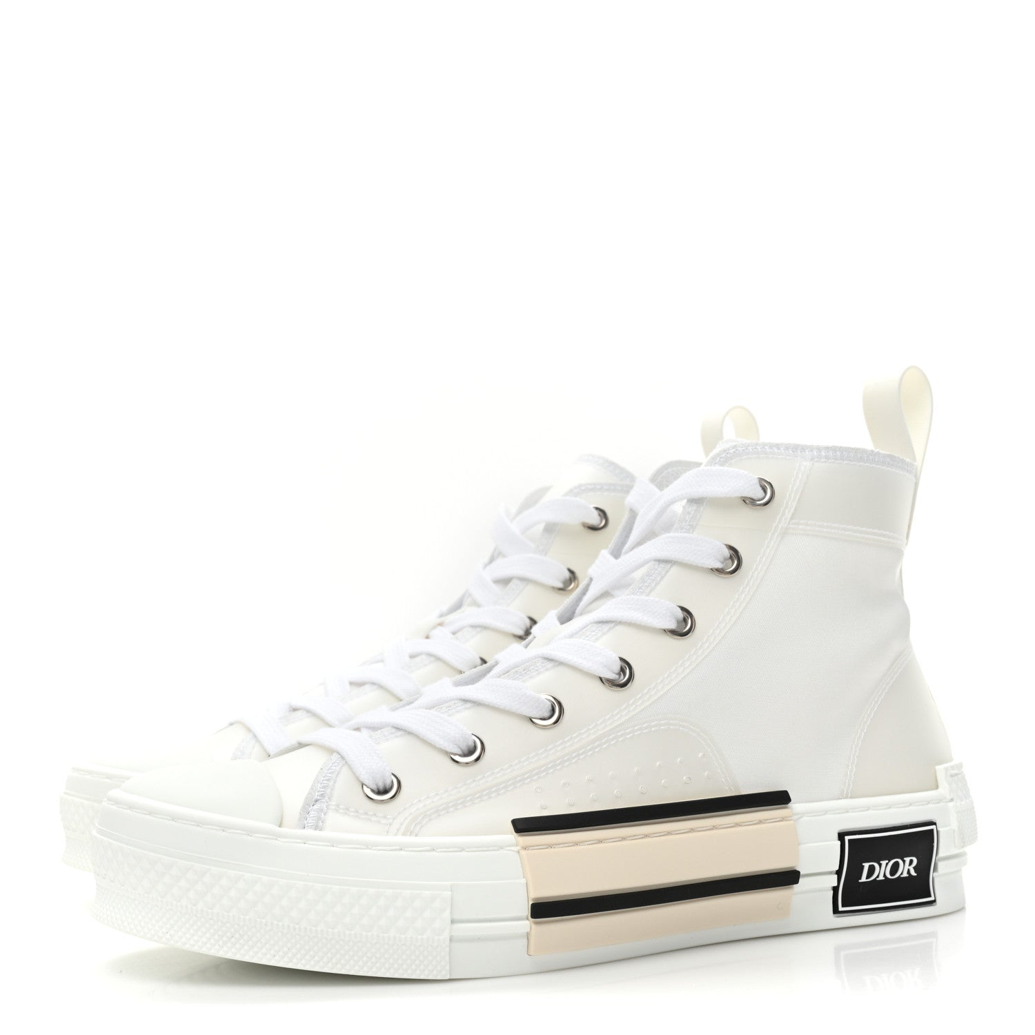 Christian Dior Canvas Womens B23 High Top Sneakers 37 White 3 of 9