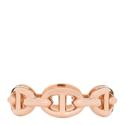 Hermes 18K Rose Gold PM Chaine D'Ancre Enchainee Ring 54 6.75 1 of 9