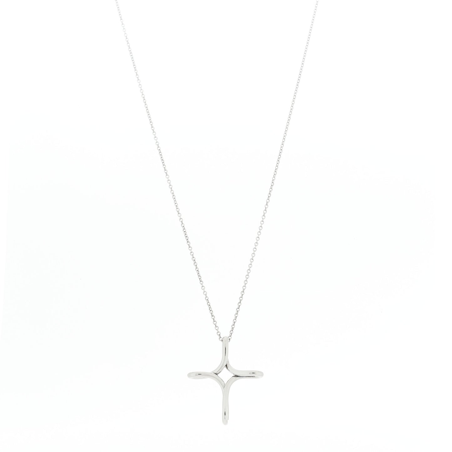 Sterling Silver Elsa Peretti Infinity Cross Pendant Necklace