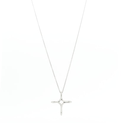 Tiffany Sterling Silver Elsa Peretti Infinity Cross Pendant Necklace 1 of 7