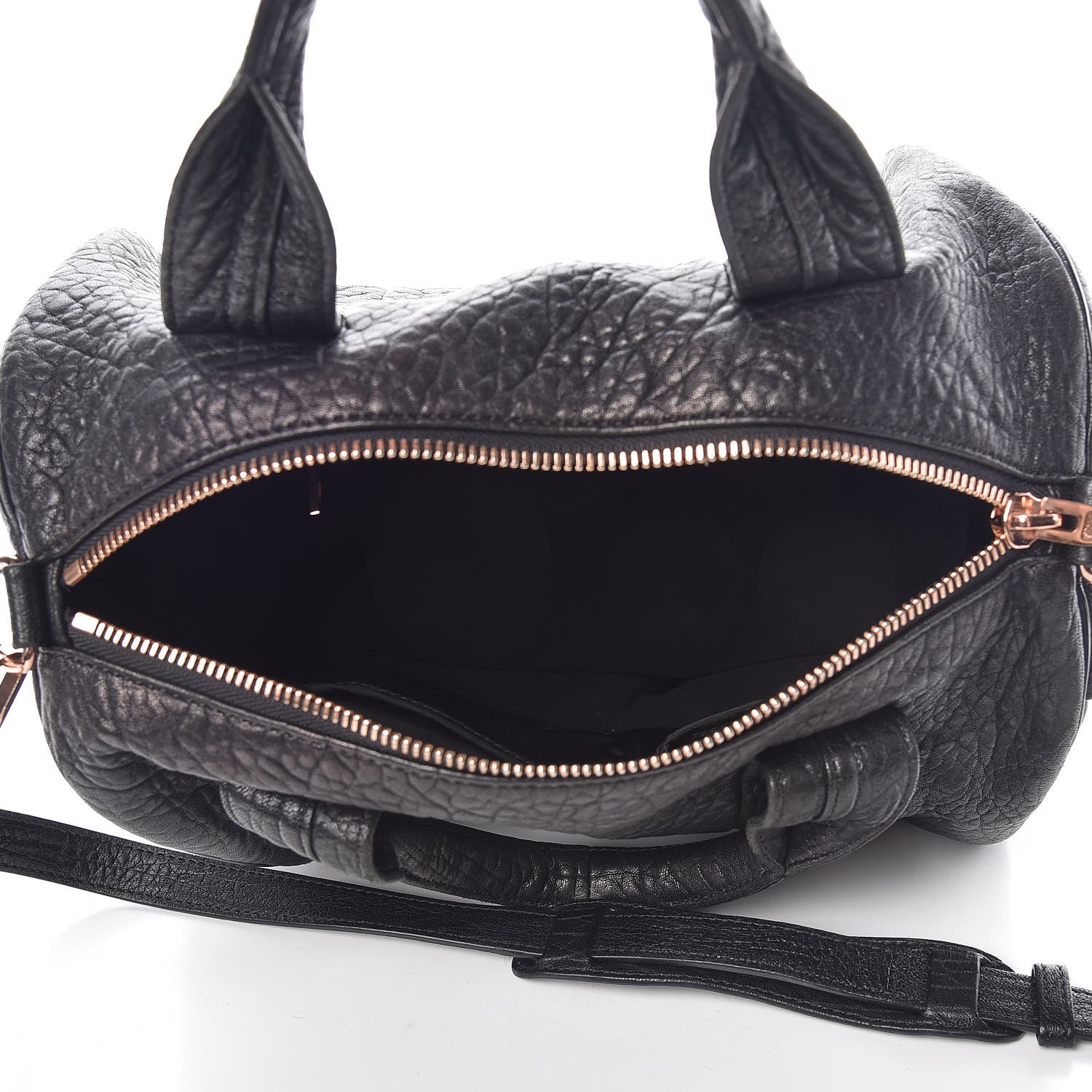 Alexander Wang Pebbled Lambskin Rocco Black Rose Gold Hardware 5 of 10