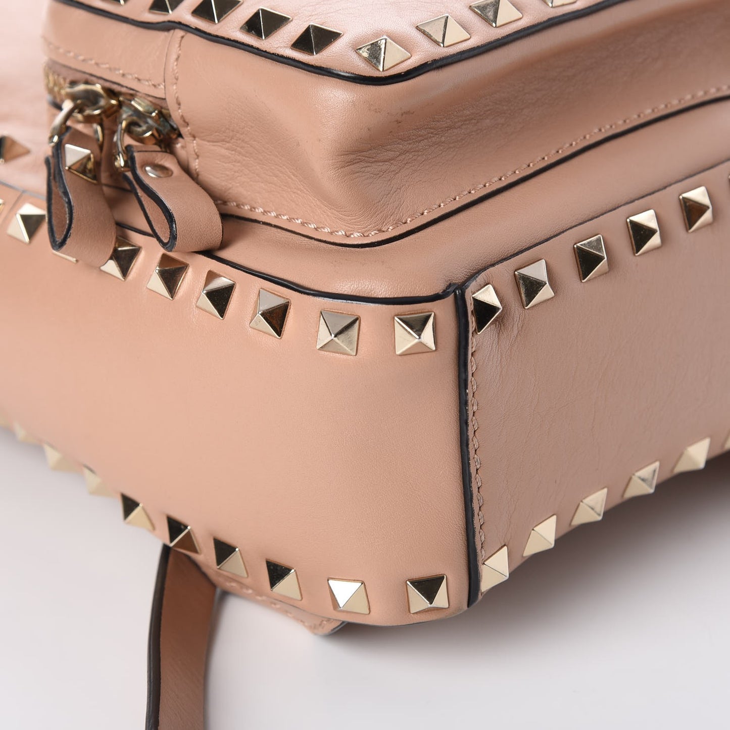 Calfskin Mini Rockstud Backpack Alpaca