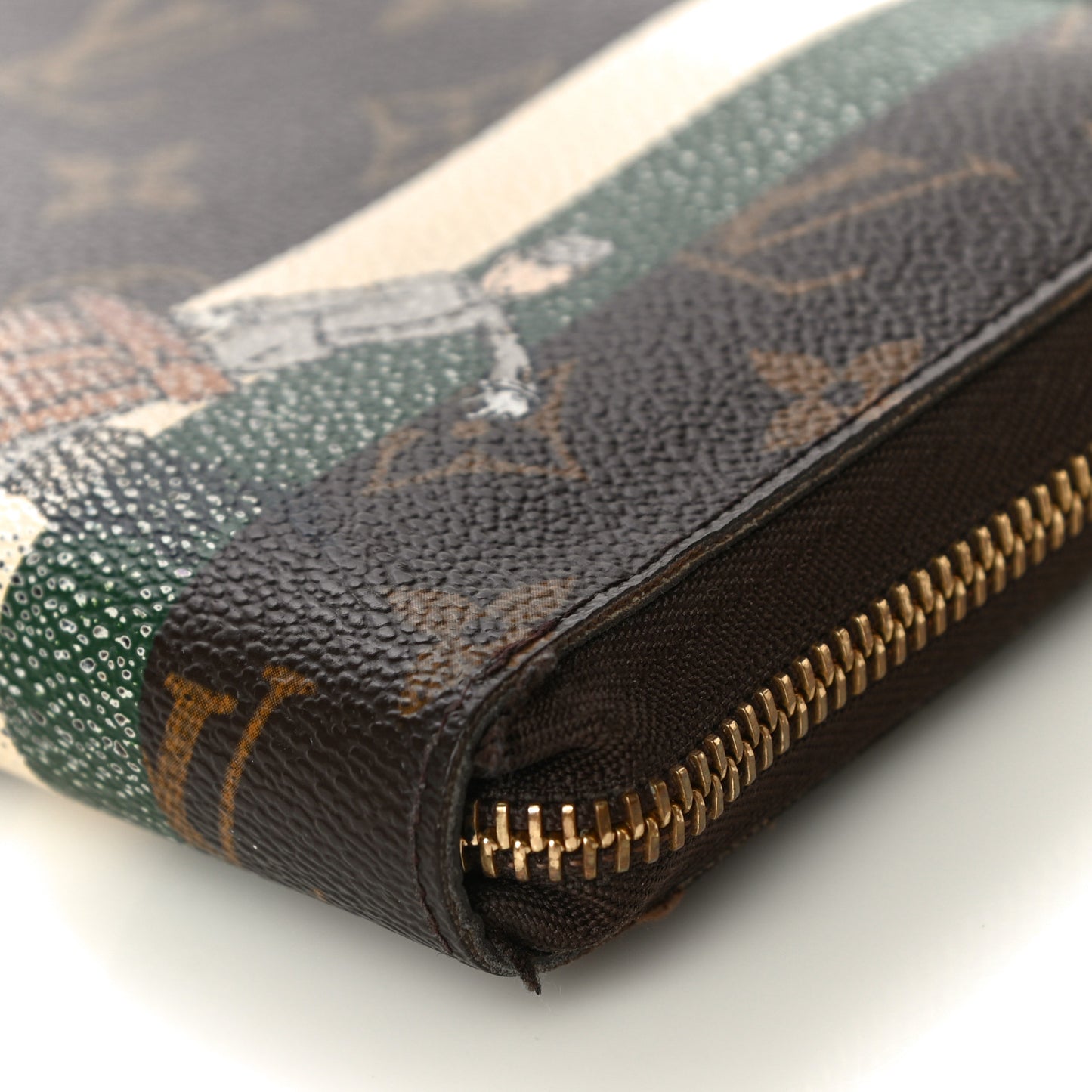 Monogram Groom Zippy Organizer Wallet Green
