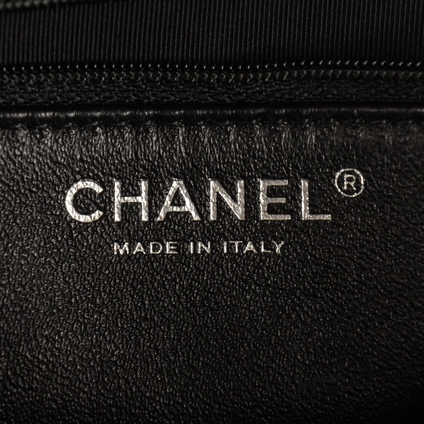 Lambskin Patent Quilted CC Twist Flap Black