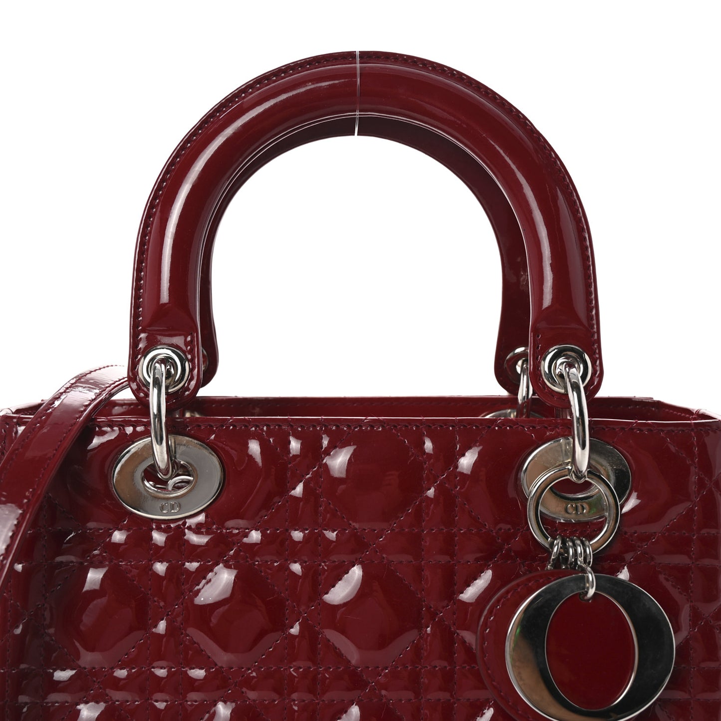 Patent Cannage Medium Lady Dior Burgundy Red