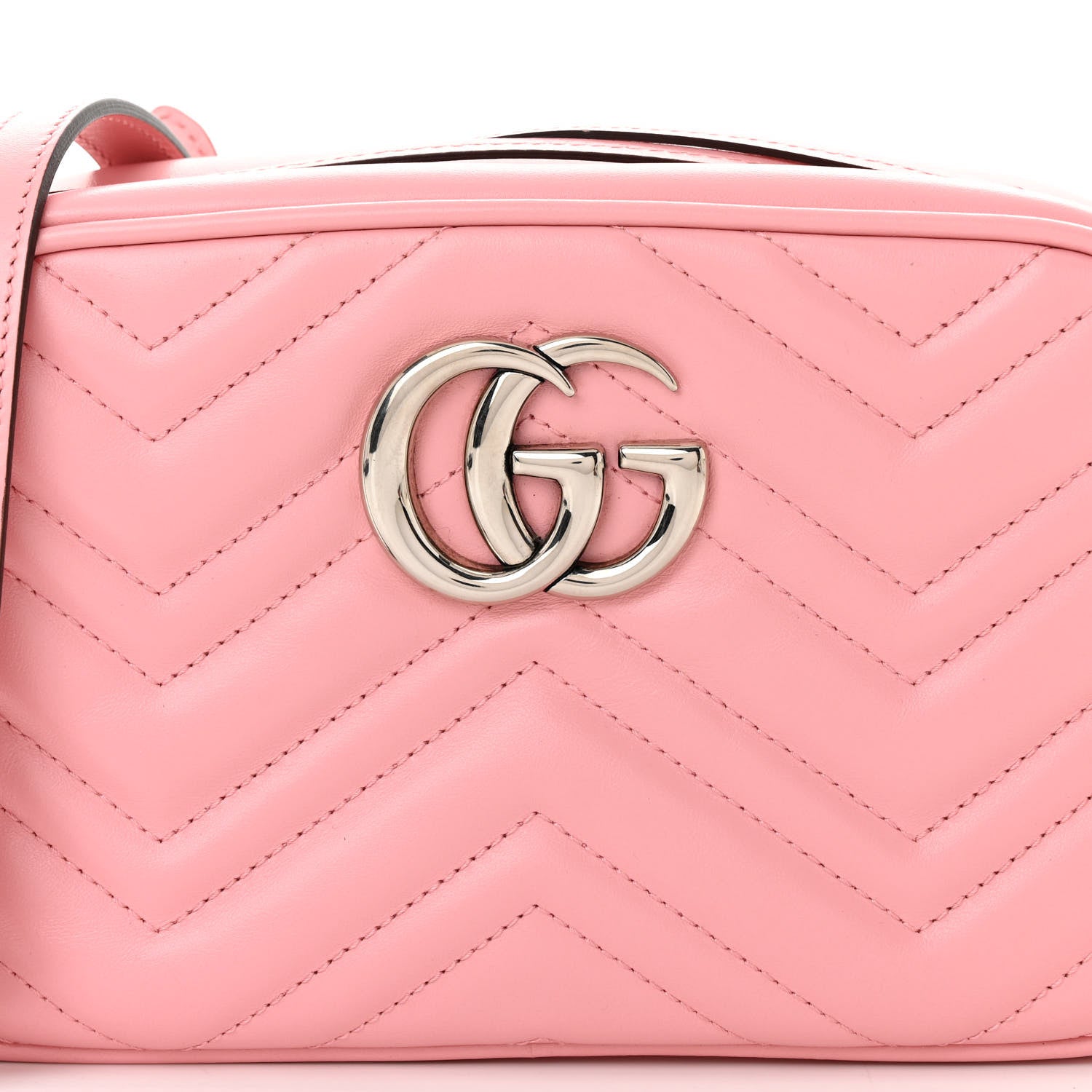 Gucci Calfskin Matelasse Small GG Marmont Chain Shoulder Bag Wild Rose 8 of 10