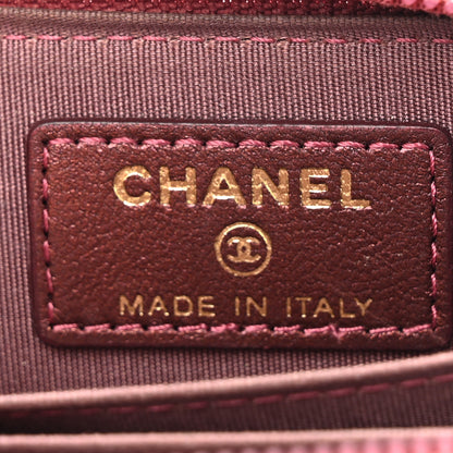 Chanel Lambskin Quilted Boy Zip Around Coin Purse Wallet Burgundy 6 of 12