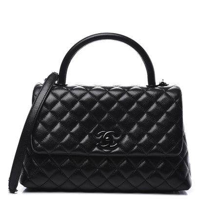 Chanel Caviar Quilted Small Coco Handle Flap So Black 1 of 10