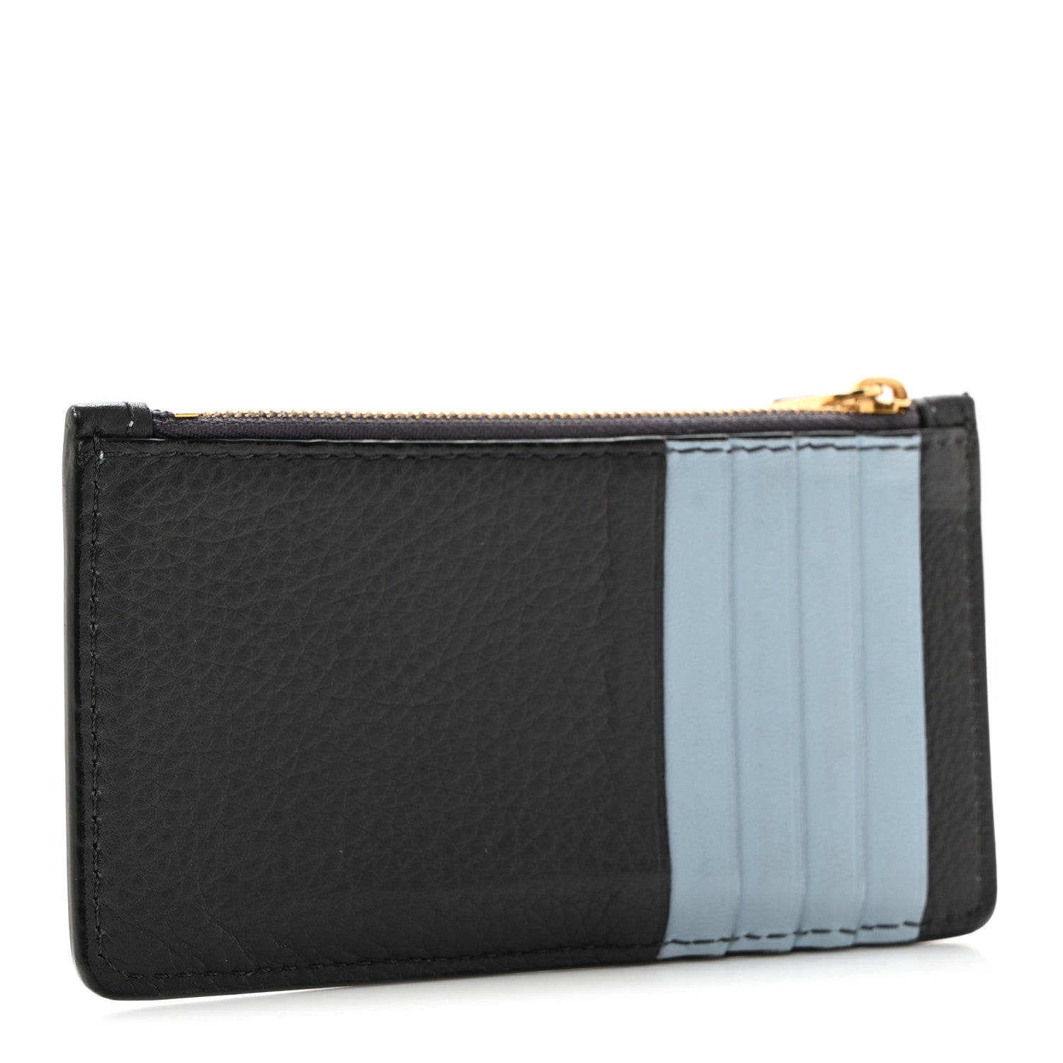 Burberry Grained Calfskin Two Tone Somerset Coin Case Card Holder Charcoal Grey 3 of 12