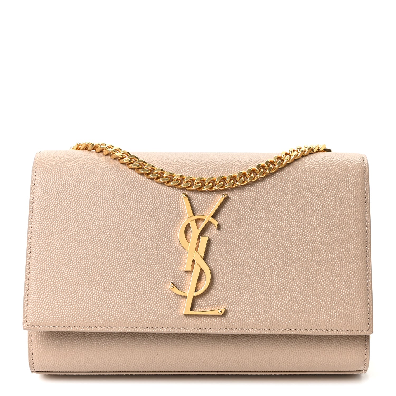 Saint Laurent Grain De Poudre Small Monogram Kate Satchel Dark Beige 1 of 10