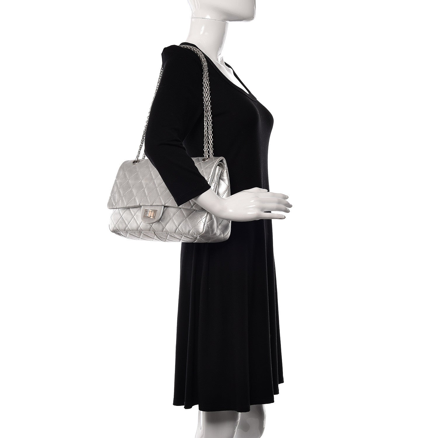 Chanel Metallic Lambskin Quilted 2.55 Reissue 227 Flap Silver 2 of 14