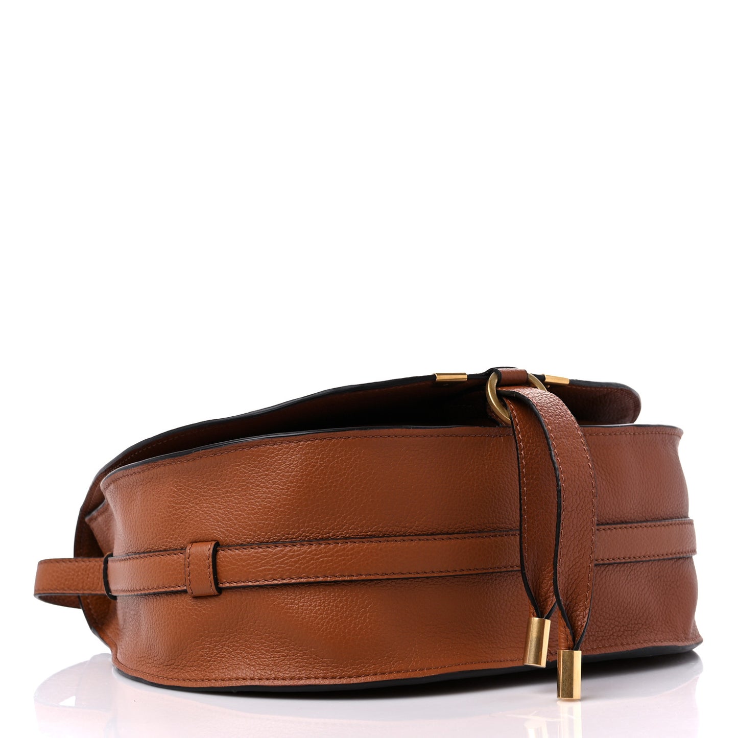 Calfskin Medium Marcie Round Crossbody Bag Tan