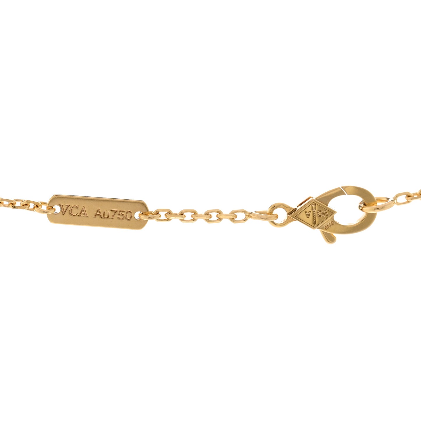 18K Yellow Gold Carnelian Vintage Alhambra Pendant Necklace
