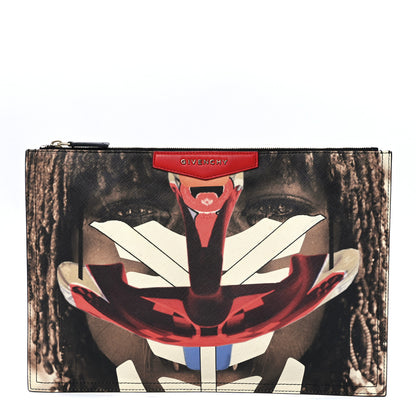 Givenchy Coated Canvas Tribal Girl Print Large Antigona Pouch 1 of 11