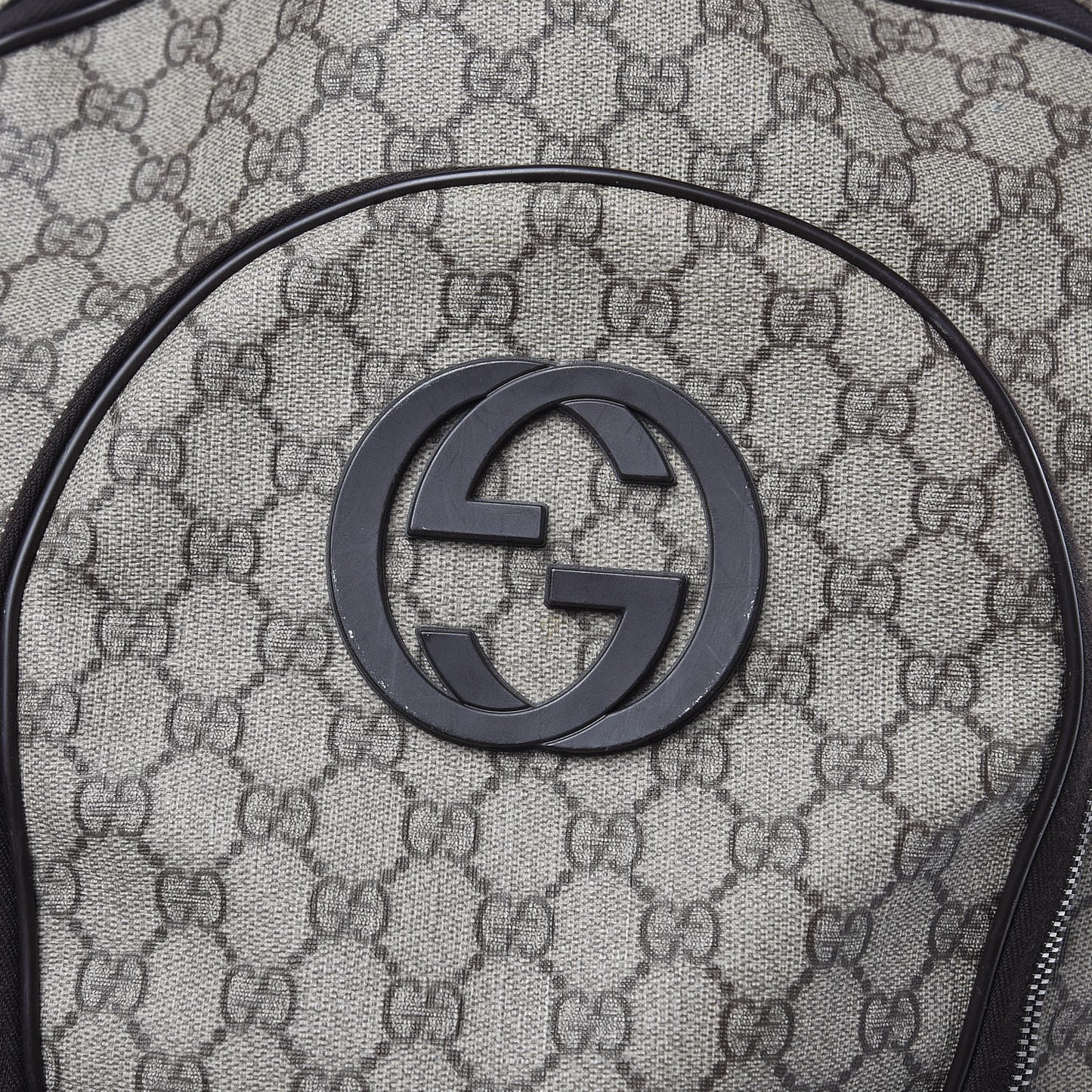 GG Plus Monogram Interlocking G Medium Backpack Dark Brown