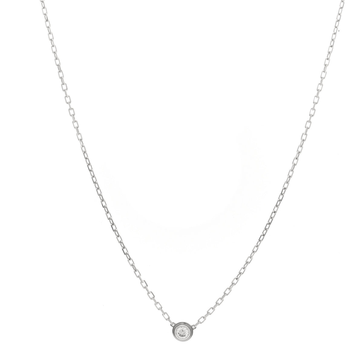 Cartier 18K White Gold Diamond SM D'Amour Pendant Necklace 1 of 5