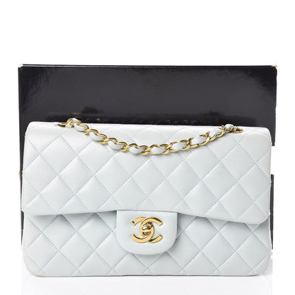 Chanel Lambskin Quilted Small Double Flap Light Blue 22 of 22