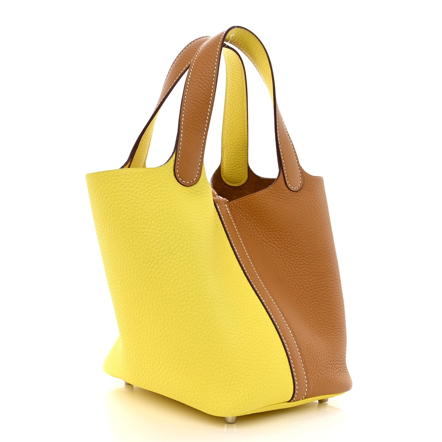 Hermes Taurillon Clemence Casaque Picotin Lock 18 PM Lime Sesame 3 of 11