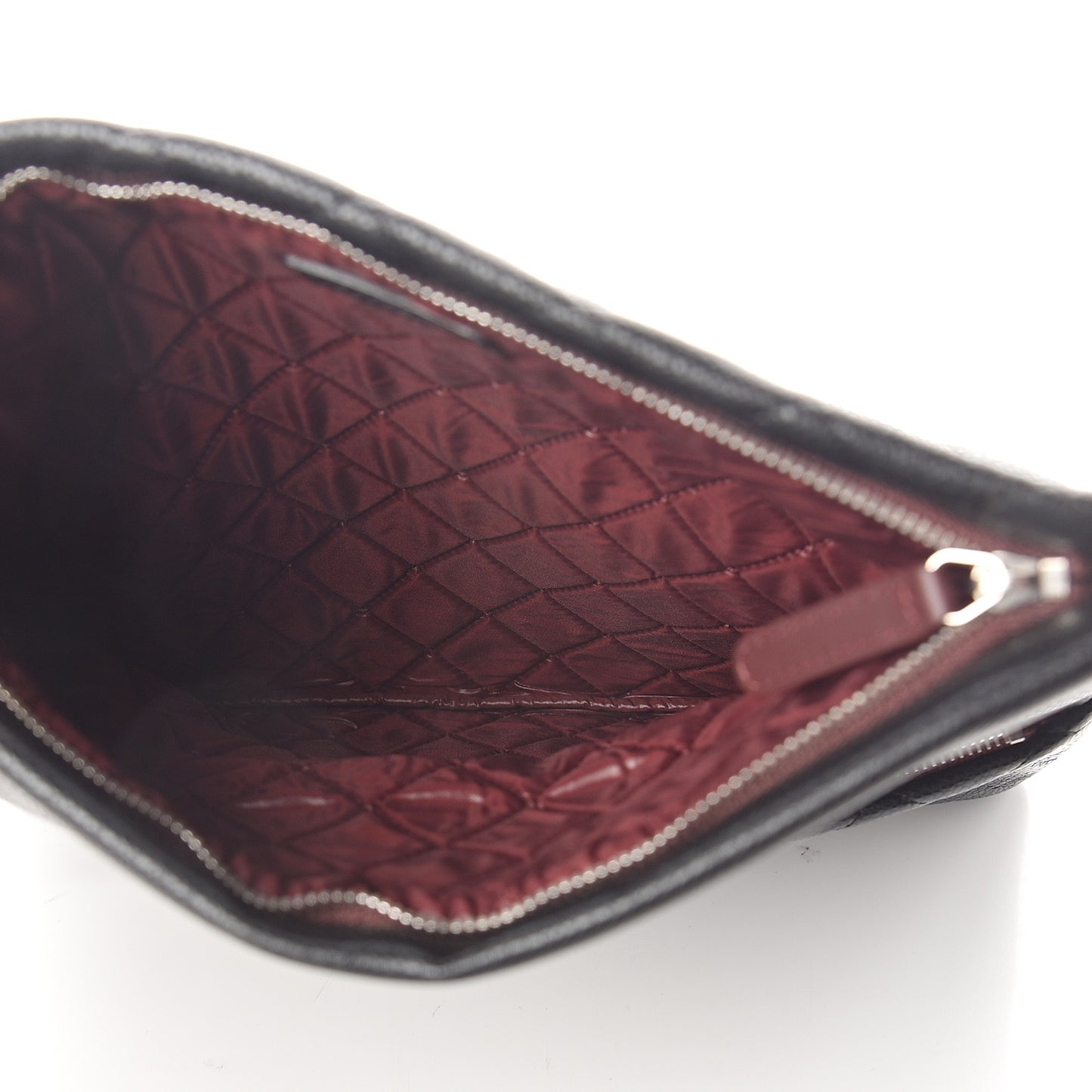 Caviar Quilted CC Beauty Clutch Black