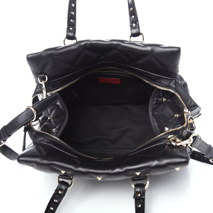 Valentino Garavani Nappa Candystud Double Handle Shoulder Bag Black 4 of 9