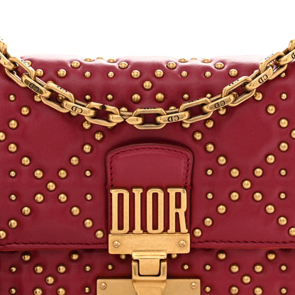 Christian Dior Lambskin Cannage Studded Small Dioraddict Flap Bag Red 8 of 11
