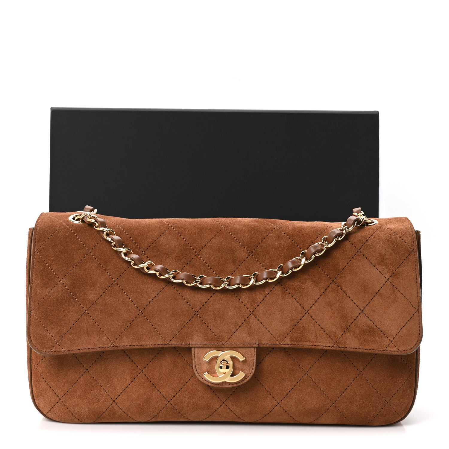 Chanel Suede Calfskin Small Souplissimo Maxi Flap Camel 11 of 11