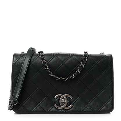 Chanel Calfskin Diamond Embossed New Chic Flap Black 1 of 12