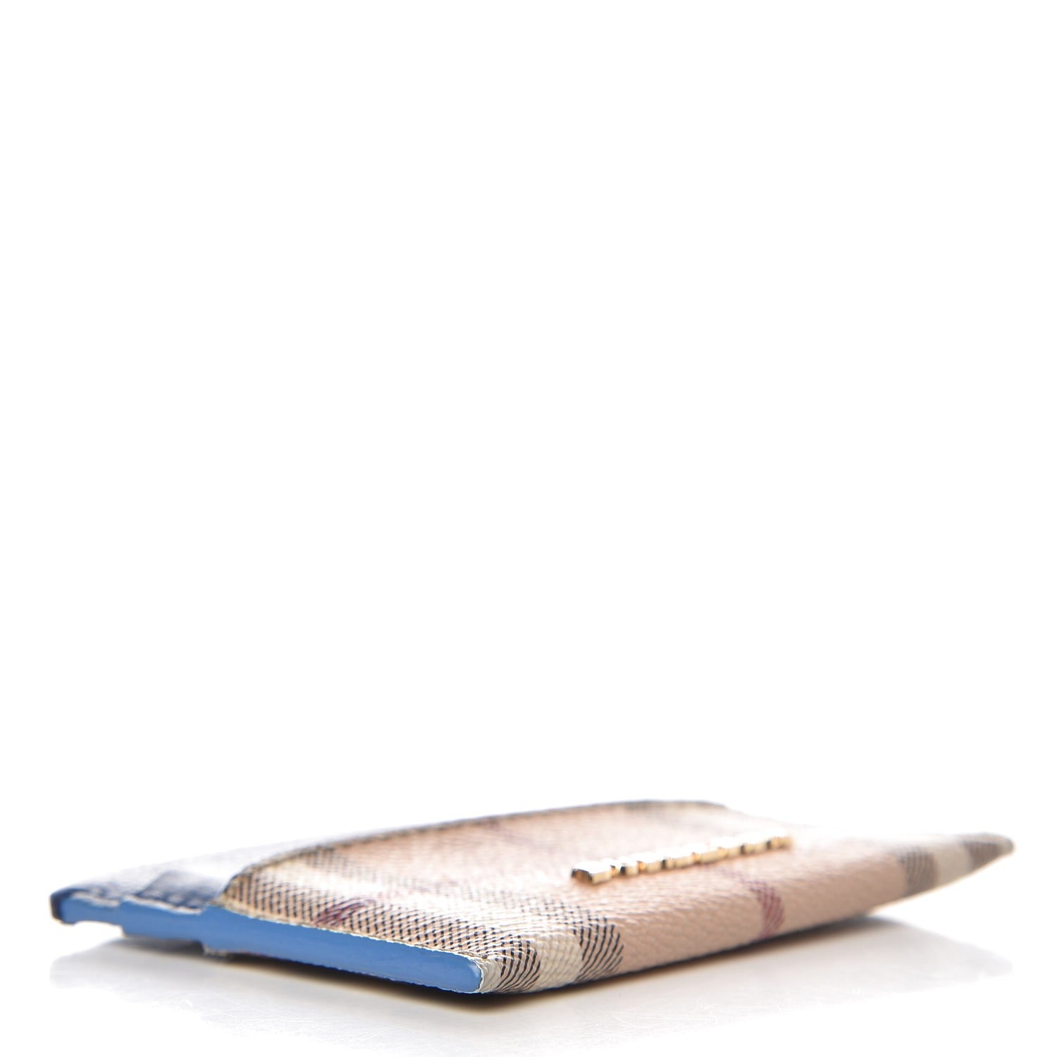 Burberry Soft Grain Calfskin Haymarket Check Izzy Card Case Mineral Blue 4 of 5