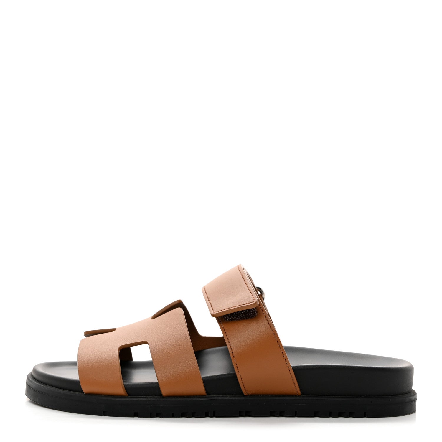 Hermes Calfskin Womens Chypre Sandals 36.5 Naturel 1 of 9
