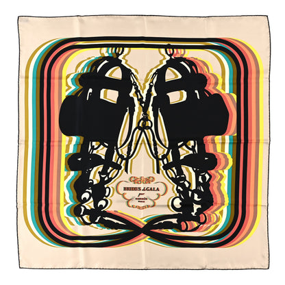 Hermes Silk Brides De Gala Shadow Scarf 90 Beige Ebene Jaune 1 of 3