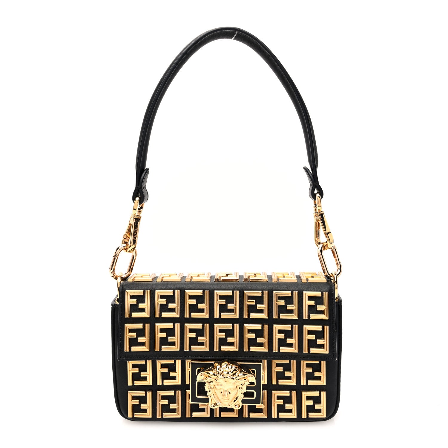 Fendi X VERSACE Calfskin Fendace FF Baguette Black 1 of 10