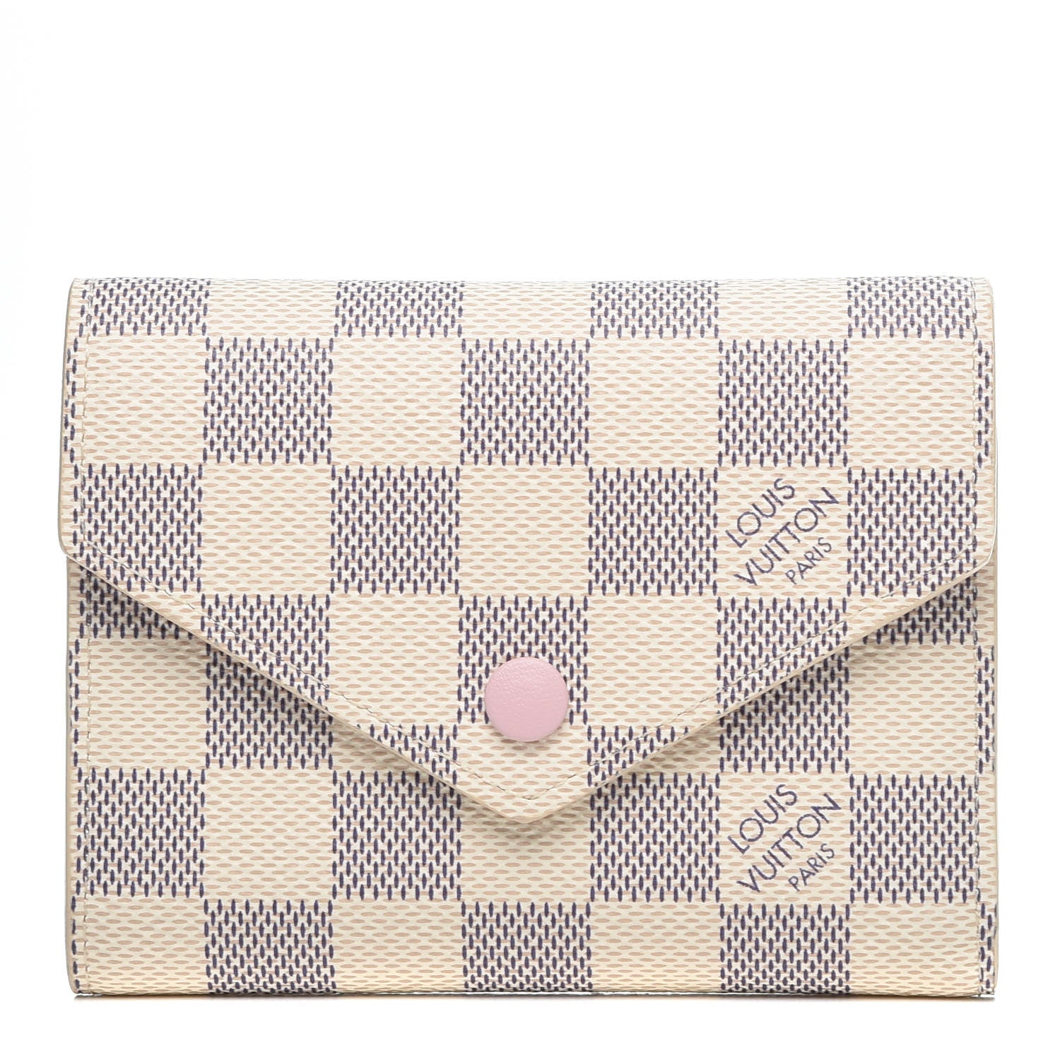 Louis Vuitton Damier Azur Victorine Wallet Rose Ballerine 1 of 6