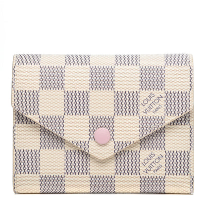 Louis Vuitton Damier Azur Victorine Wallet Rose Ballerine 1 of 6