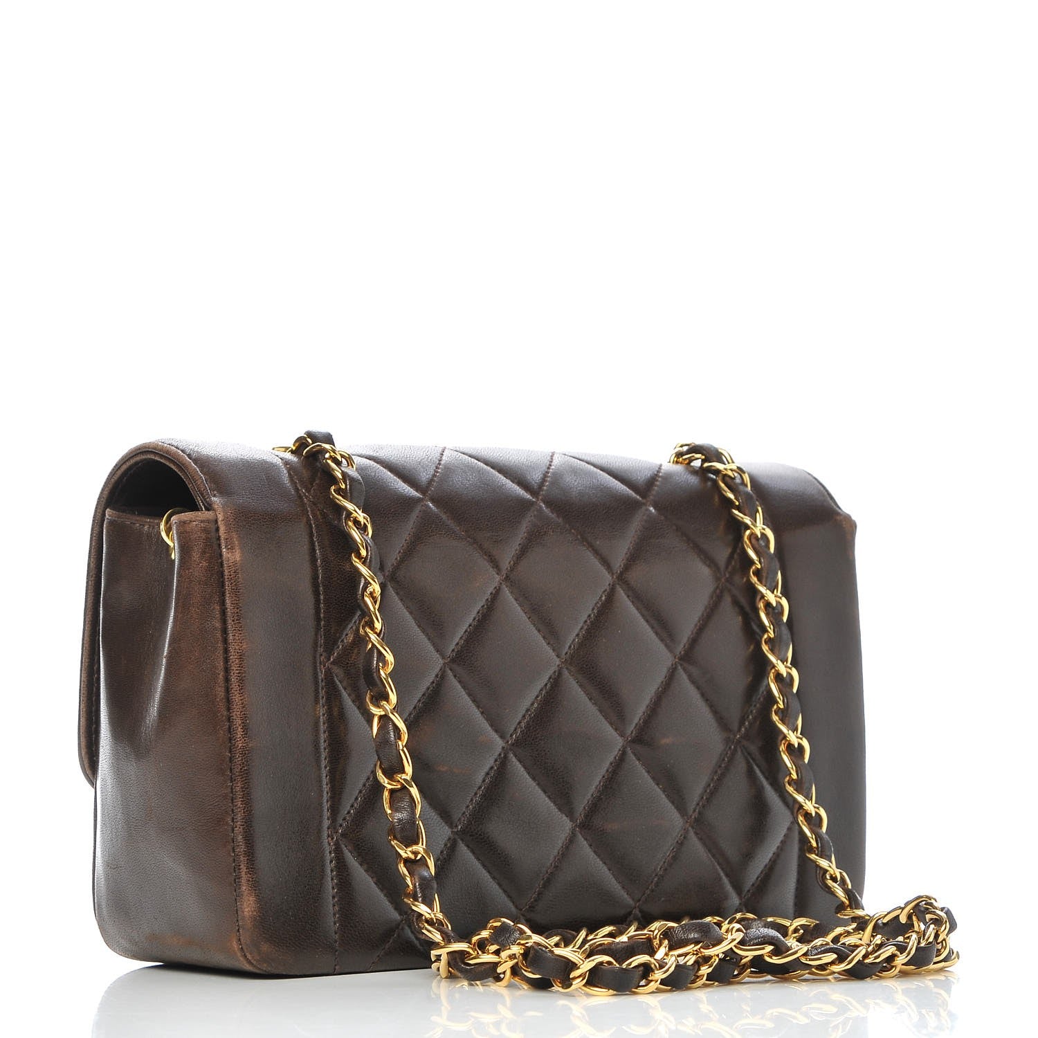 Chanel Lambskin Quilted Small Single Flap Brown 3 of 17