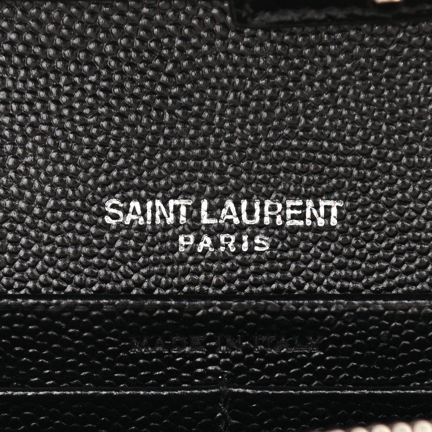 Grain De Poudre Matelasse Chevron Monogram Chain Wallet Black