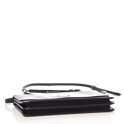 Prada Saffiano Metal Flap Wallet With Strap Black 4 of 14