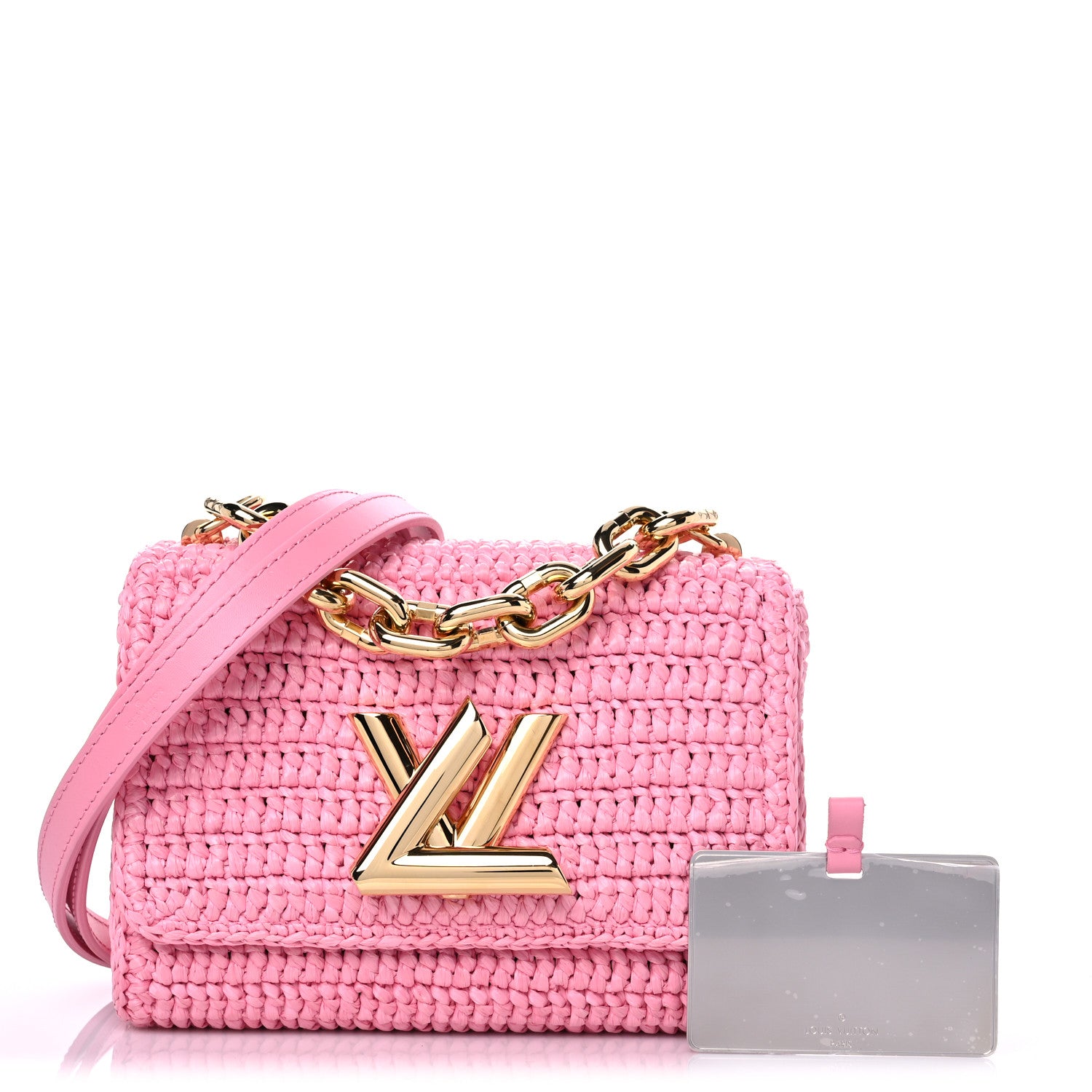 Louis Vuitton Raffia Twist Shoulder Bag PM Pink 1 of 11