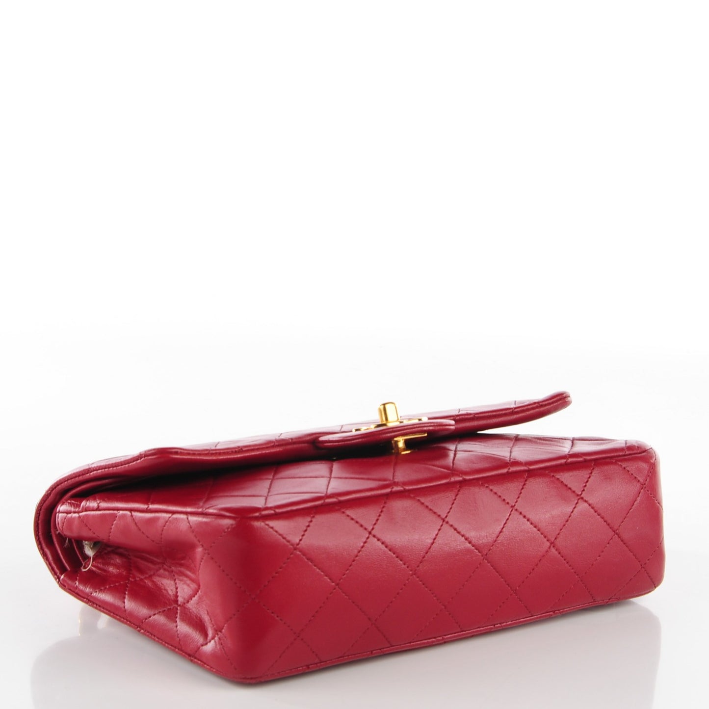 Lambskin Quilted Small Double Flap Red