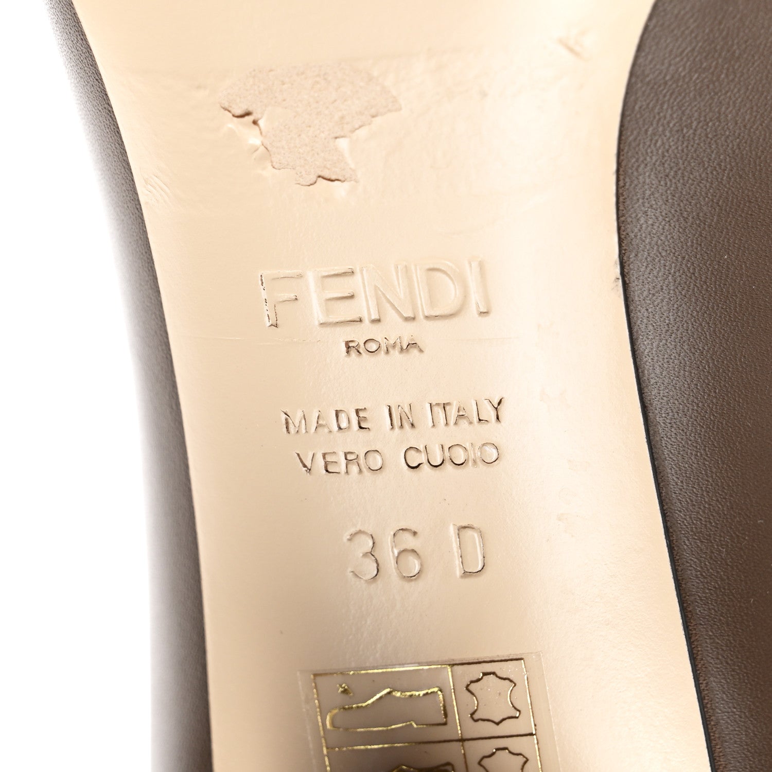 Fendi Vitello Karligraphy Tall Boots 36 Brown 6 of 8