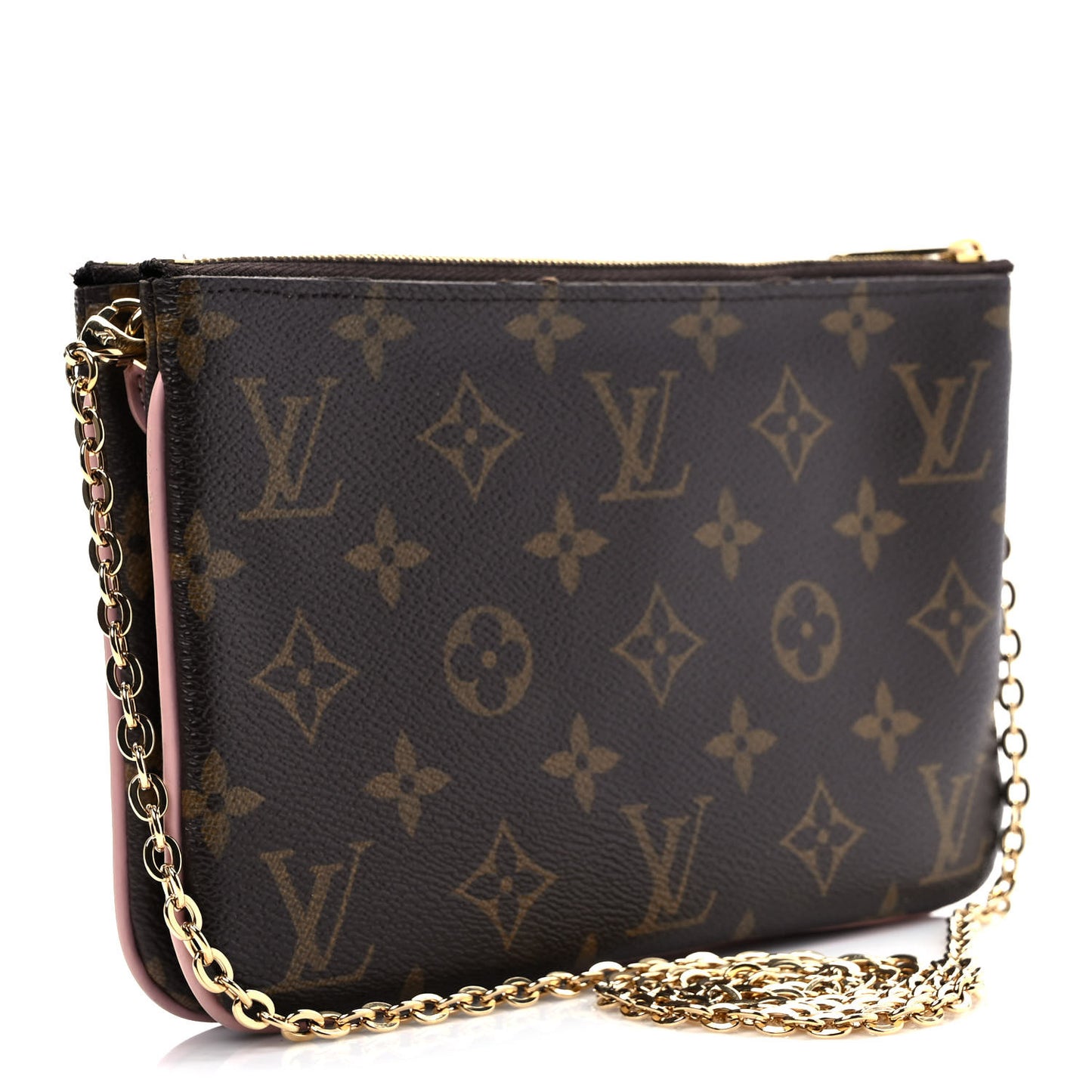 Monogram 2020 Christmas Animation Big Wheel Double Zip Pochette Rose Ballerine