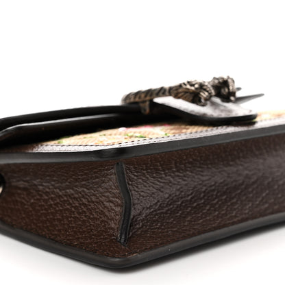 Gucci Monogram Jumbo GG Textured Dollar Calfskin Embroidered Super Mini Dionysus Shoulder Bag Camel Ebony New Acero Multicolor 8 of 10